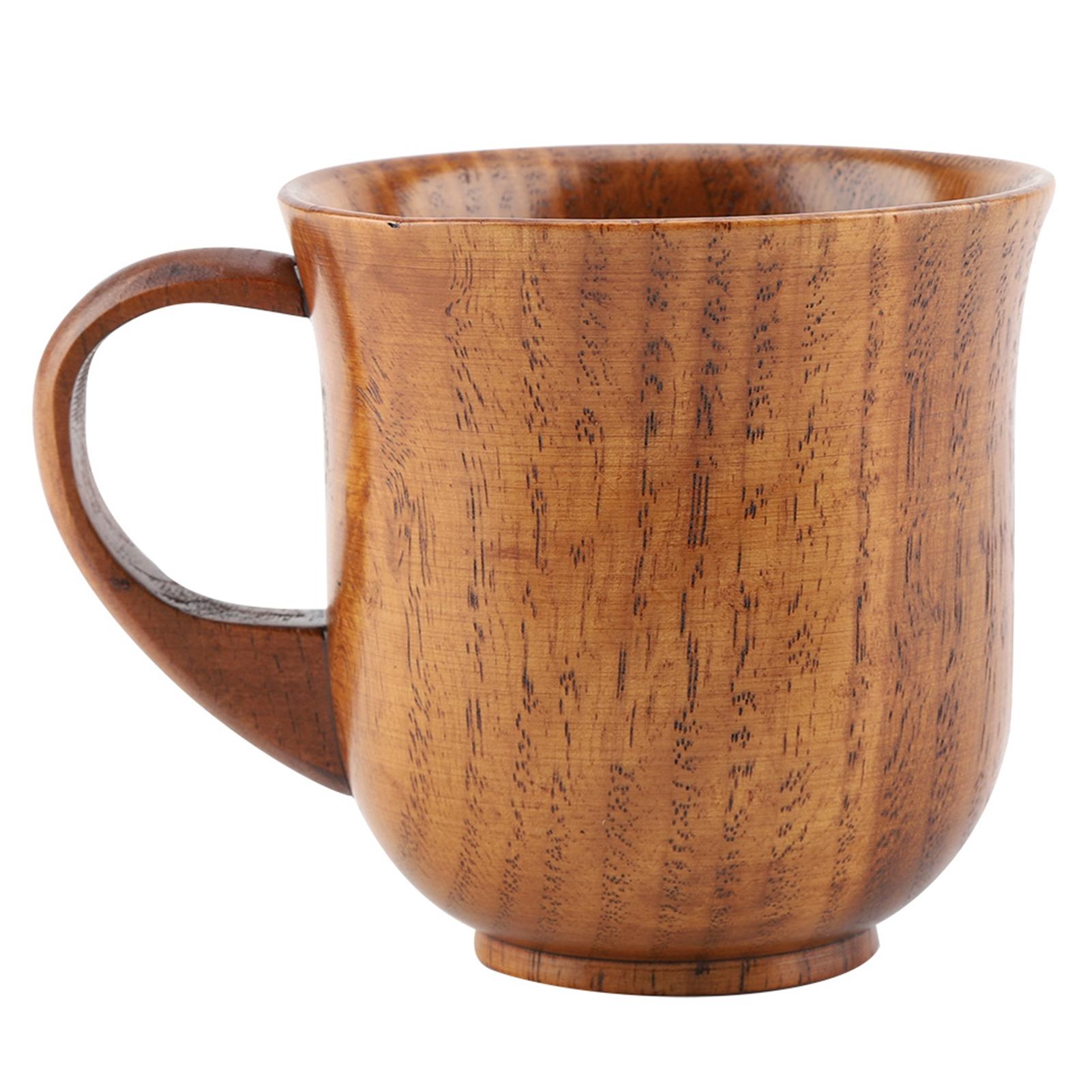 

Portable Natural Wood Cup with Handle Wooden Teacup Coffee Beer Juice Drinking Mug (#2)
