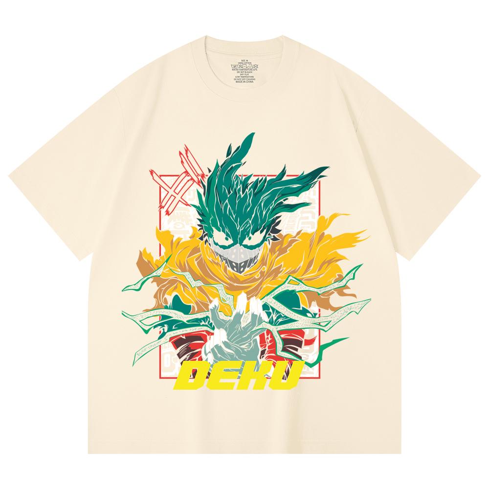 230 Gsm 100% Cotton My Hero Academia V23 Deku Print Unisex Heavy Cotton T Shirt