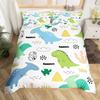 Dinosaur Duvet Cover Set Queen Twin Size,3Pcs Cartoon Dino Print Bedding Set for Kids Boys Room,Soft Microfiber Comforter Cover