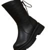 Medium boots women's spring and autumn new comfortable and good-looking thick-soled boots velvet flat-soled Martin boots winter cotton boots