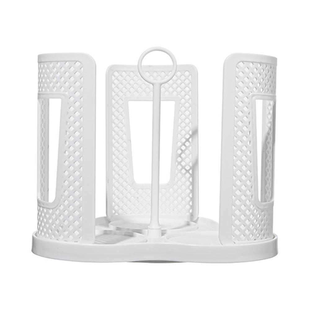 

360° Rotating Plastic Cup Rack With Tray Desktop Organizer Rack New Coffee Cup Dispenser Home білий
