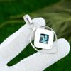 Square Mosaic Balloon Jasper Stone Sterling Silver Elegant Wife Pendant Jewelry