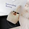 Handbag Straw Bucket Bag Korean Style Small Phone Bag Cute Woven Handbag  Beach