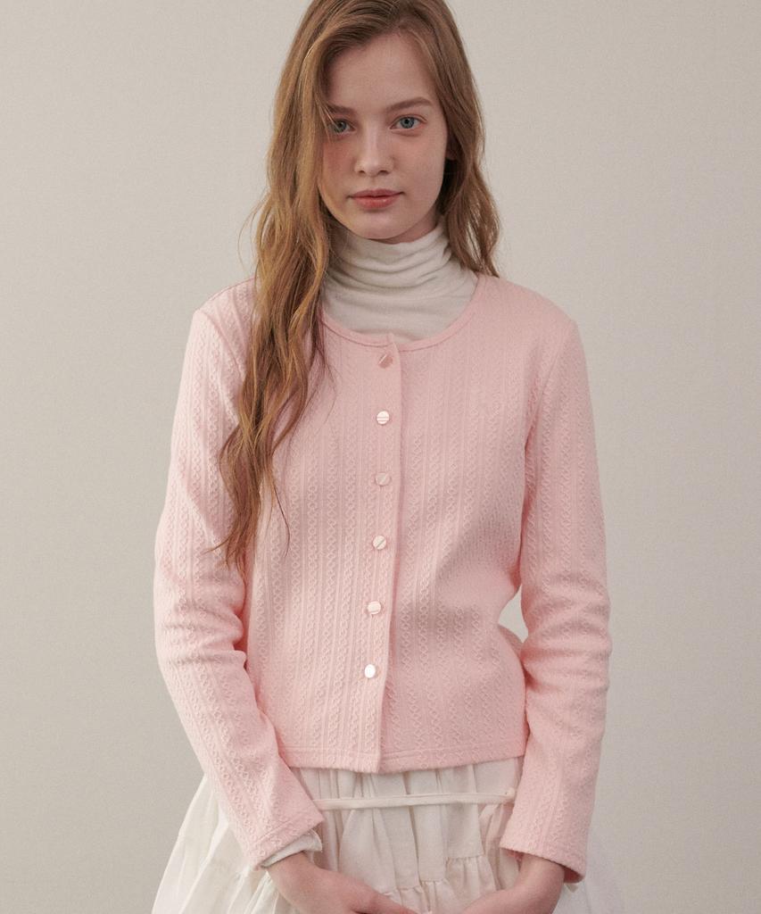 Luluchou Twist Cardigan - Romantic Pink