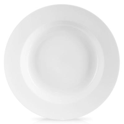 Deep Dinner Plate for Soup, Porcelain, White, Classic, 24.5 Cm, 350 Ml