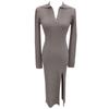 New autumn temperament Muse Fan slim-fitting polo long-sleeved knitted dress women's autumn and winter