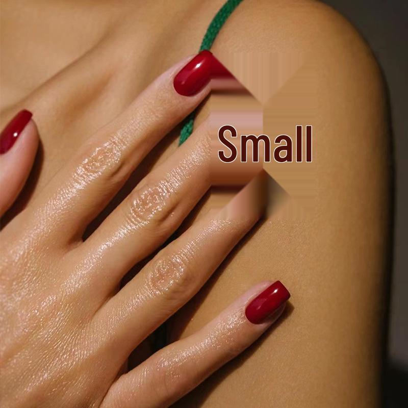 Mid-Length Rectangular Solid Color Press-On Nail Art Pieces (Removable)