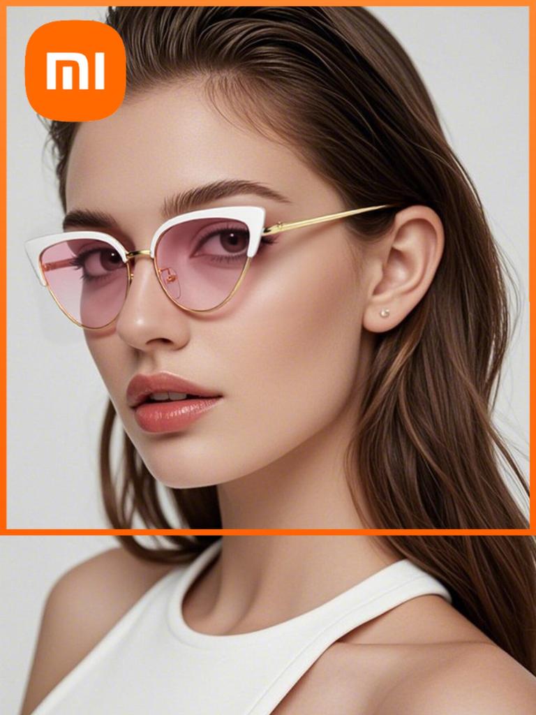 Xiaomi 2025 New Fashion Cat Eye Sunglasses For Women With High-end Sunglasses Showing Face Small Sun Protection And Uv Rays 1206