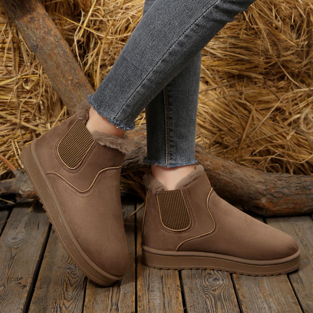 Fashion 2025 Winter Women Snow Boots Thickened Fluff Flats Sneakers Plush Warm Waterproof Shoes Ladies Casual Slip On Ankle Boots Female