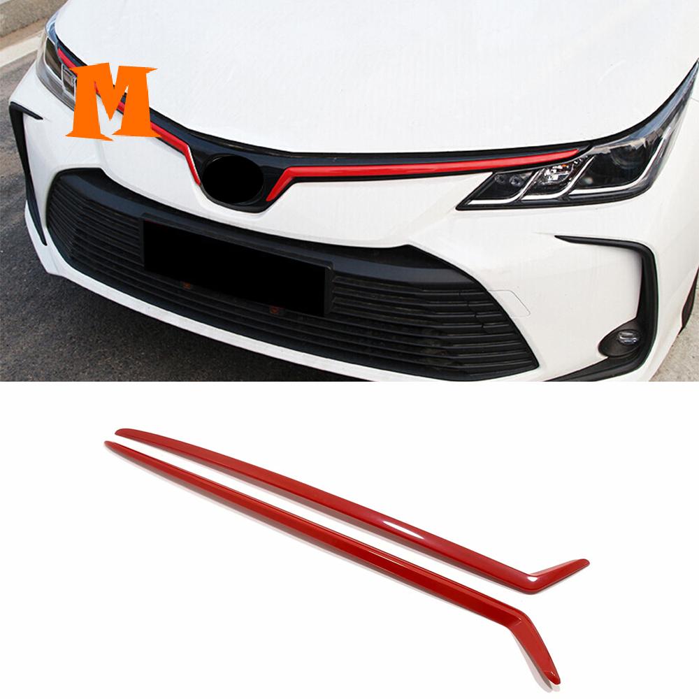 Carbon/Black/Blue/Red For Toyota Corolla Sedan - Accessories Car Front Head Center Grille Fence Decor Strip Cover