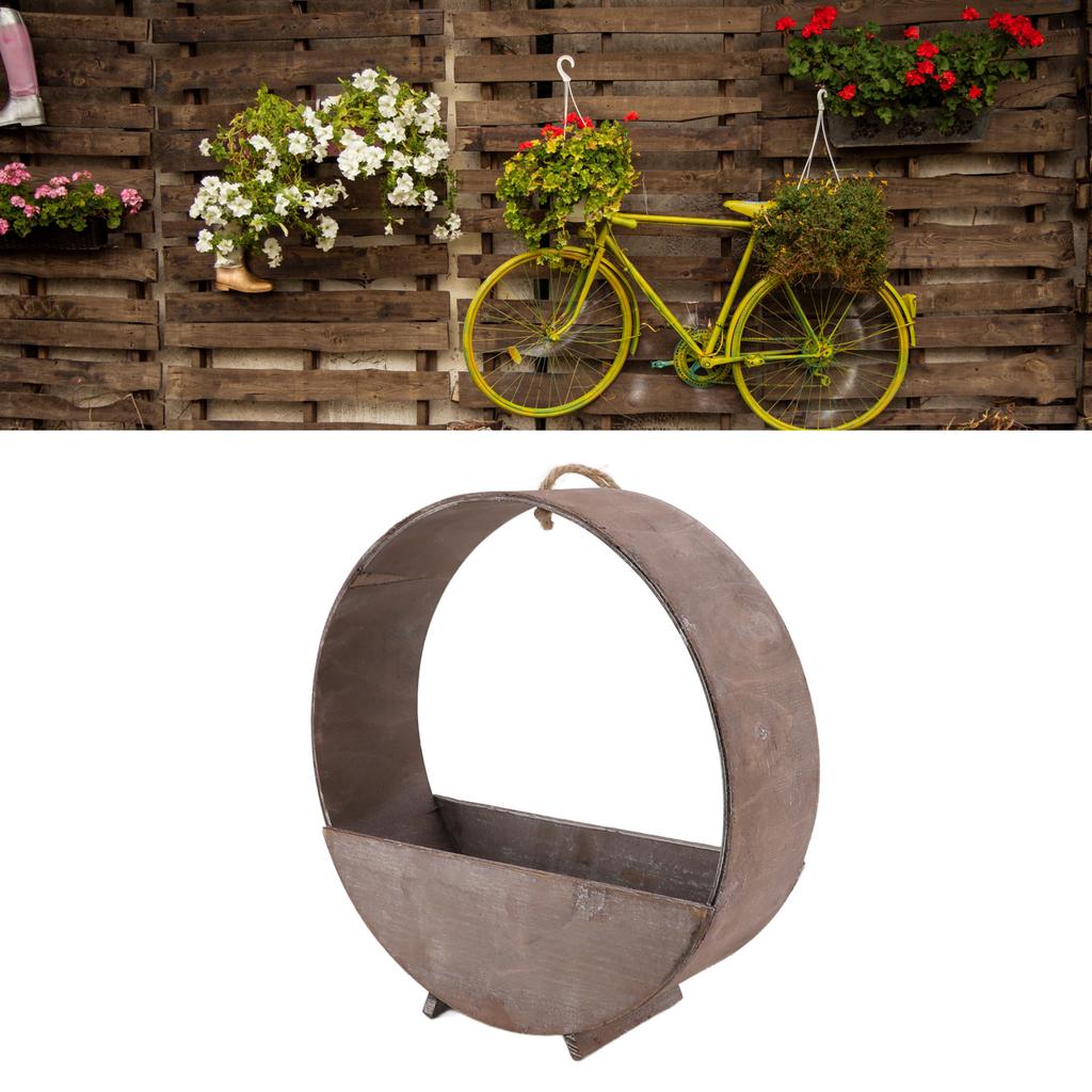 Binnen Wandhangend Rond Plantenbak Rustiek Ronde Houten Hangende Plantenbak voor s