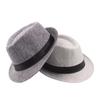 Men's Summer Straw Fedora Sun Hat - Outdoor Sunshade Beach Bowler Hat