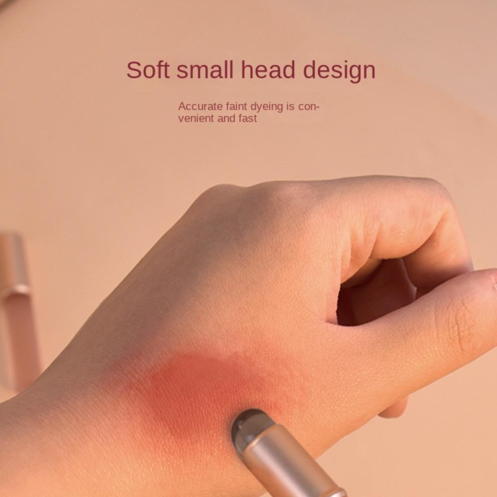 Soft Round Head Lip Brush with Protect Cap Multi Functional Lipstick Smudge Brush Dustproof Silicone Fingertips Brush