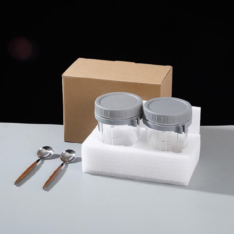 Stable Glass Cups with Lid and Spoon Functional Glass Oats Container With Lid And Spoons Perfect For Portable Meals