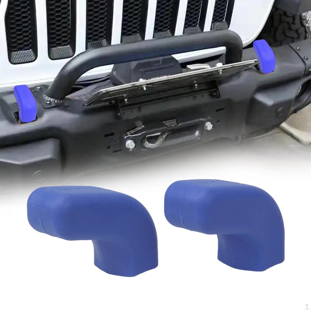 2 Pieces Front Tow Hooks Covers Accessories Easy To Install Spare Parts Rubber High Performance