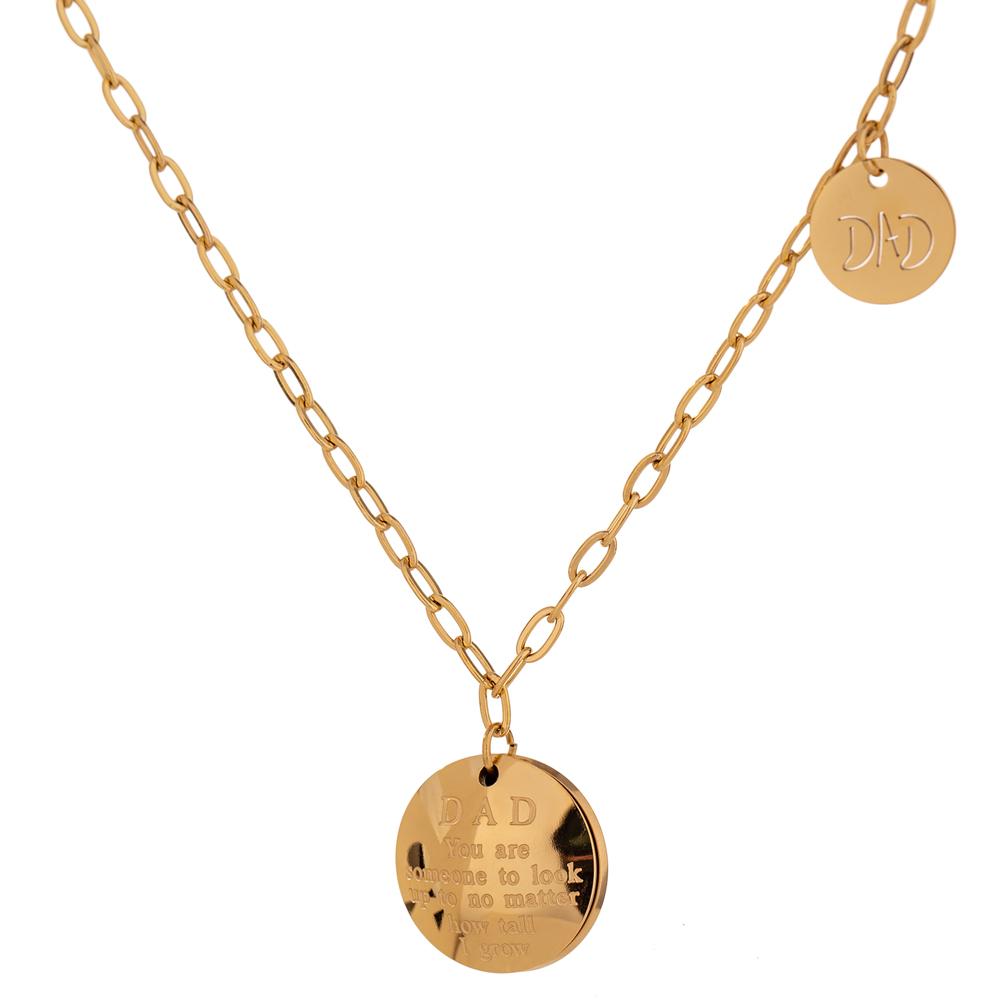 Yhpup Stainless Steel Chain Choker Necklace Trendy Round Metal Pendant 18 K PVD Gold Plated Jewelry Boucle D Oreille Femme