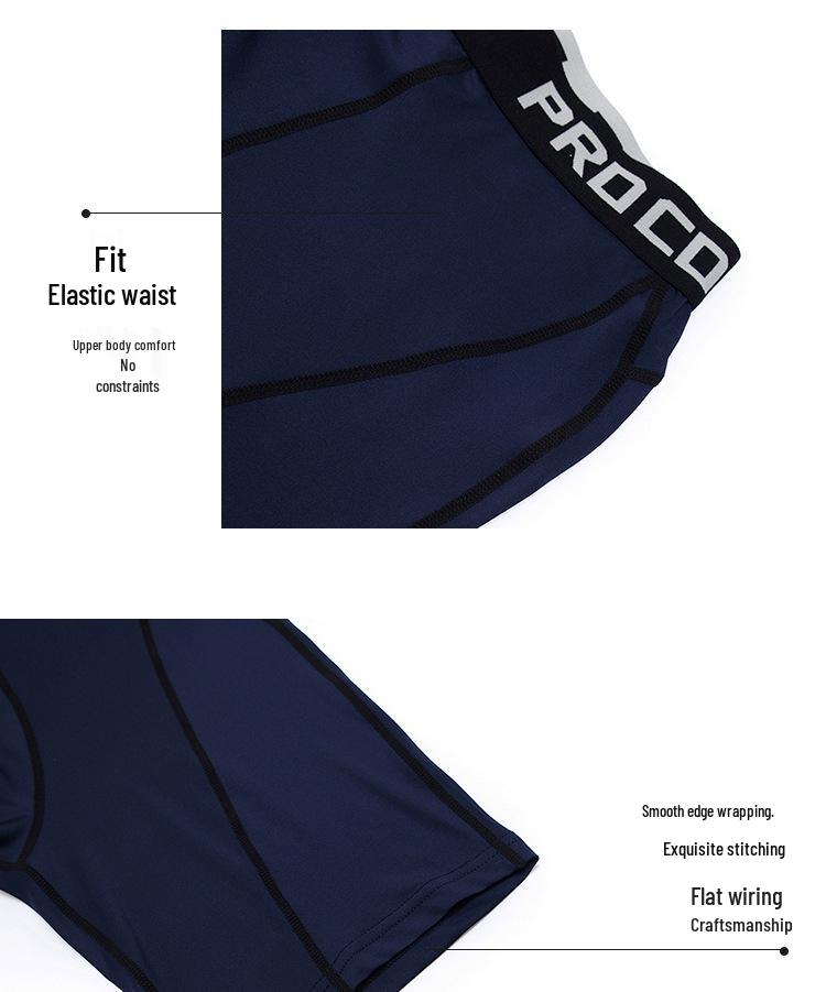 In-Stock Quick-Dry Anti-Chafe Compression Boxer Briefs for Fitness