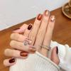 Elegant 2025 Handmade Autumn/Winter Leopard Print Cat Eye Amber Nail Art Stickers - Removable and Skin-Whitening