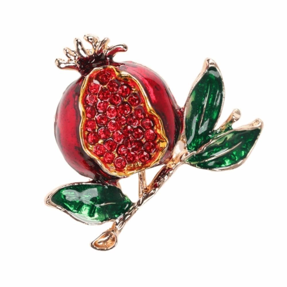 

Pomegranate Enamel Pomegranate Brooches Elegant Fruit Lapel Pin Enamel Fruit Brooch Wedding червоний