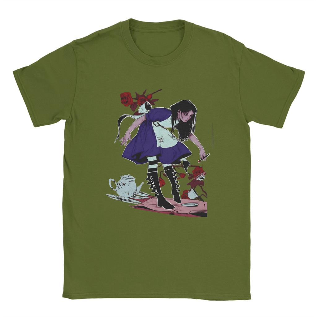 Unisexs Game AAlice Madness Returns T Shirts  100 Cotton Tops Vintage Short Sleeve Round Neck Tees Adult TShirts
