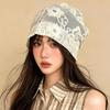 Spicy Girl Hollow Out Beanies Embroidered Weave Knitted Cap Flower Pile Hat  Apparel Accessories