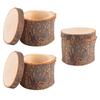 3 Stück Set Holzringbox DIY Rustikaler Eheringhalter Träger Behälter Etui für Valentinstag Jubiläum