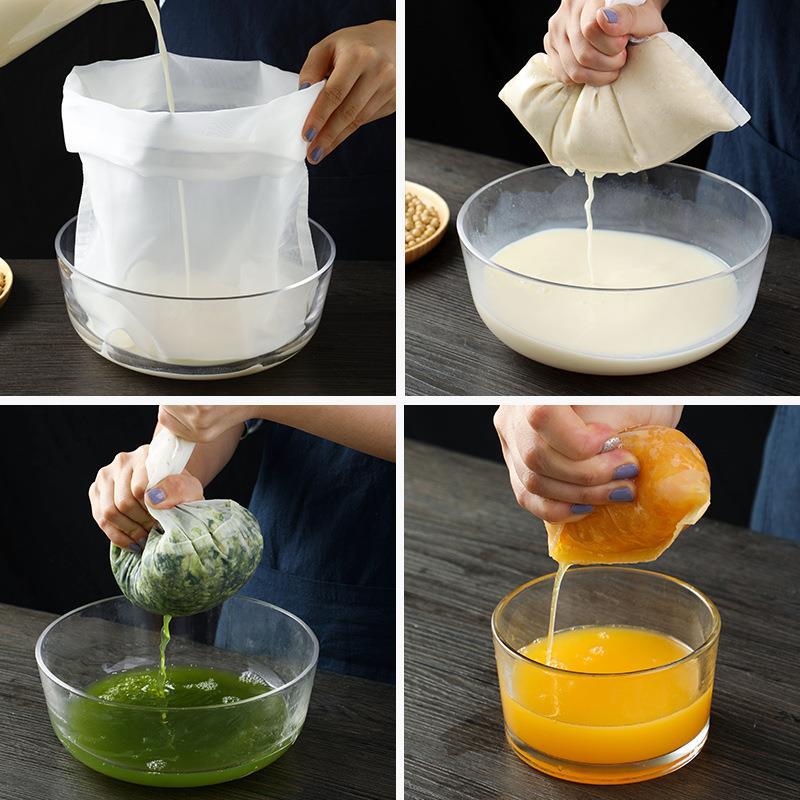 1/2/5PC Soy Milk Wine Filter Bag Nut Milk Bag Tea Coffee Yogurt Filter Net Mesh Kitchen Food Reusable Nylon Filter Bags Strainer6
