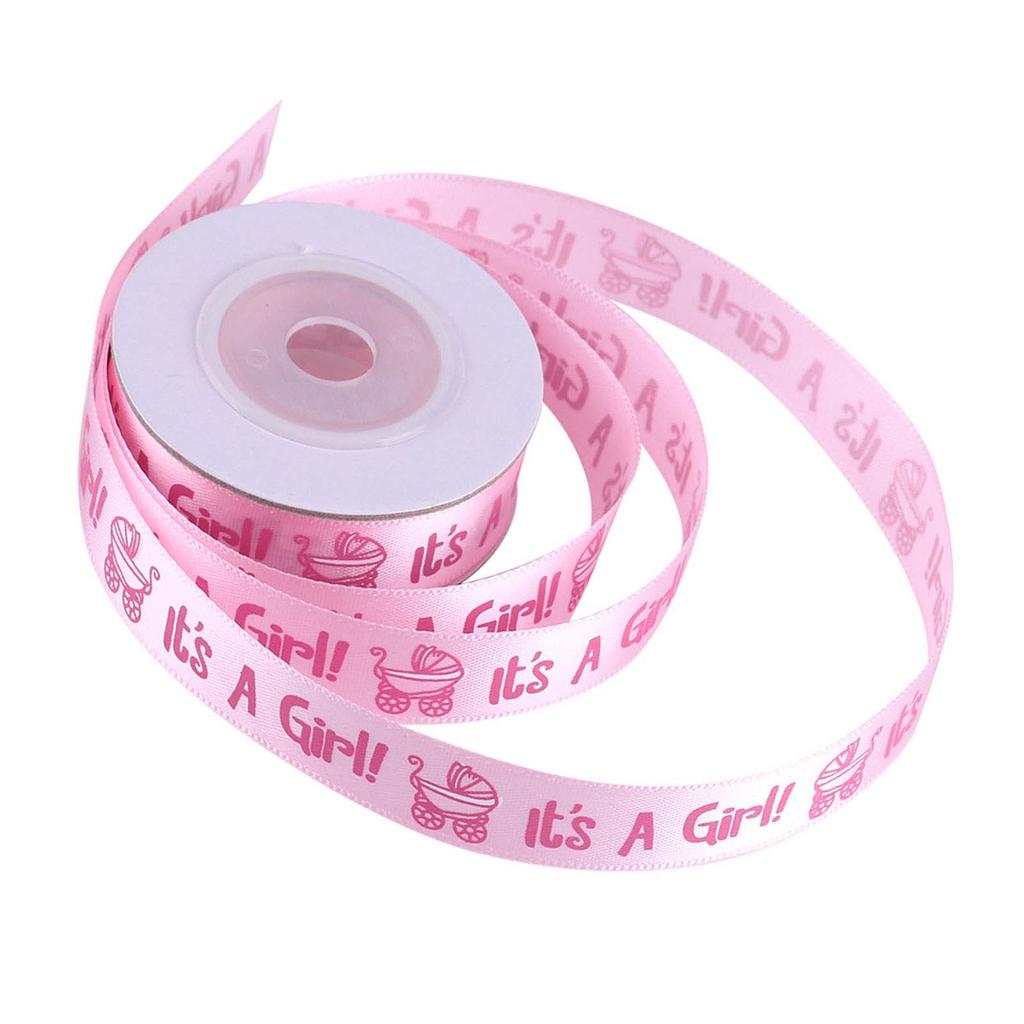 10Yards/Roll IT IS A GIRL Baby Shower Christening Party Favor Gift Stain Ribbon