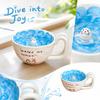 Ceramic Coffee Mug with Pool Swimming Design for Beach Lovers