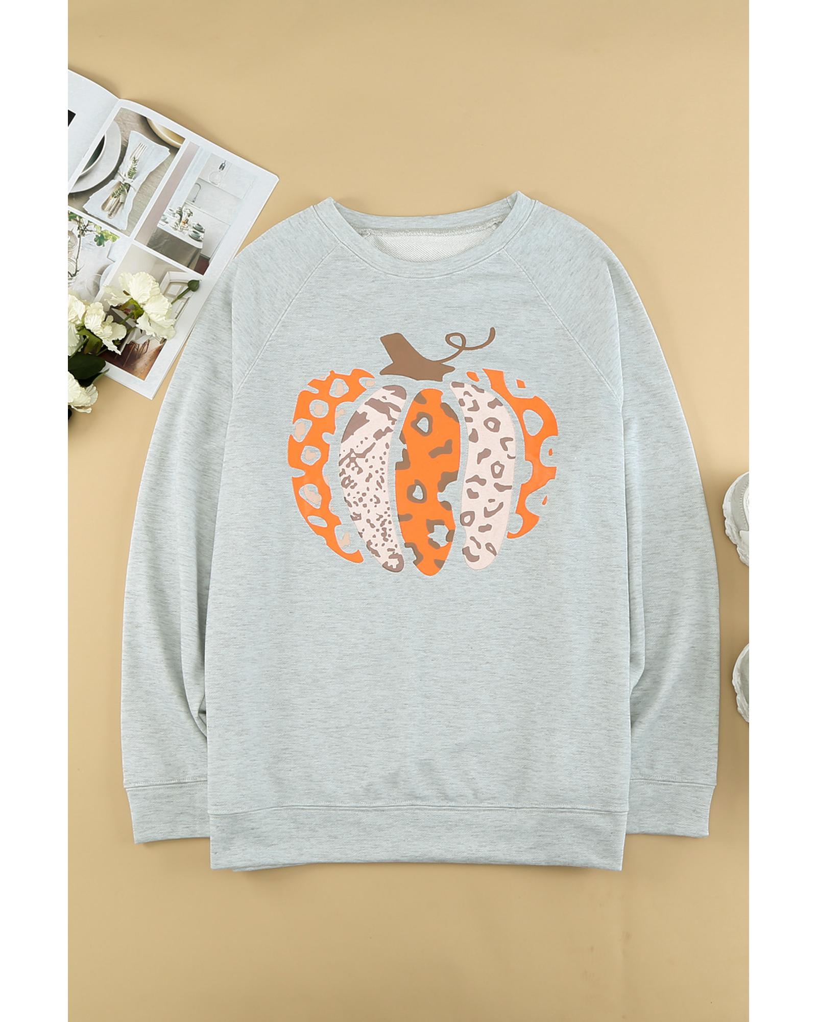 

Azura Exchange Pumpkin Leopard Print Plus Size Sweatshirt 3X сірий колір