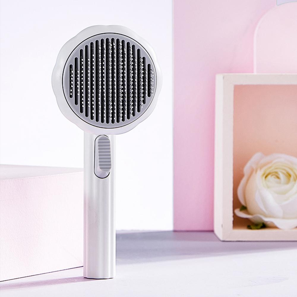 

Самоочищающаяся расческа для кошек, пуходерка для собак и кошек, расчески для удаления шерсти щенков и кроликов, расчески для выпавшей шерсти, спутанных волос белый