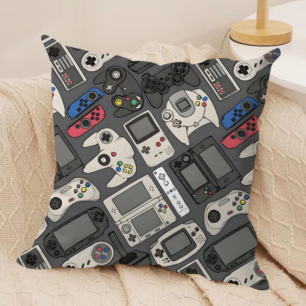 Game Handle Cushion Cover Soft Plush Fabric DoubleSided Printed Sofa Cushion Cover for All Seasons Home Decor Gift