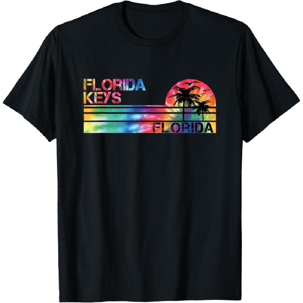 

Florida Keys Florida Tie Dye Vintage Inspired Striped T-Shirt XXXXXL чорний