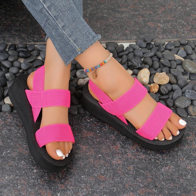 Sandals women's fashion outer wear Roman imitation hemp rope bottom women's slippers sandals platform fashion student summer