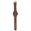 Electronic Analog Wrist Watch Round Nylon Strap Military Wristwatch (Coffee)