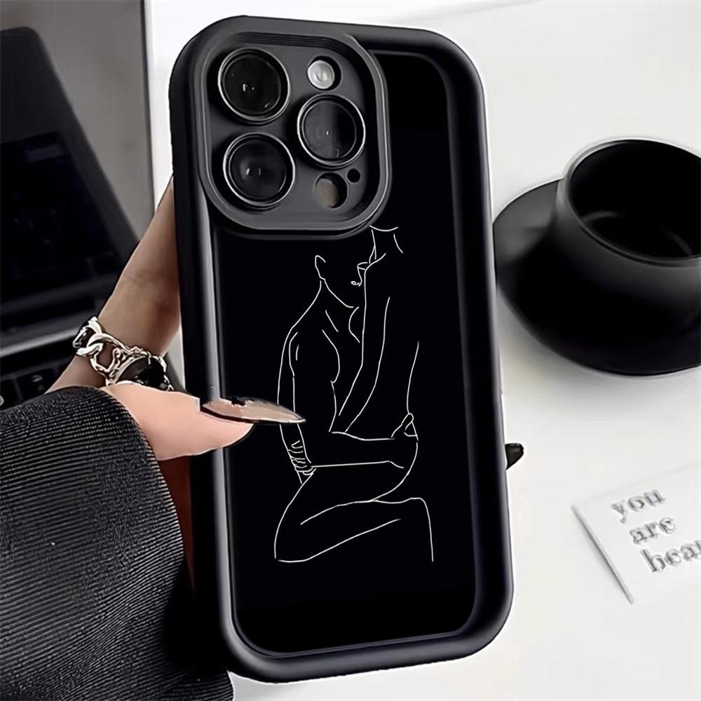 Ae79 Femme Framed Black Art Protective Phone Cases for Xiaomi Poco X5 M6 Redmi Note 13 12 11 Pro 13C 12C A3 9 10 12S Angel Eyes TPU Back Cover
