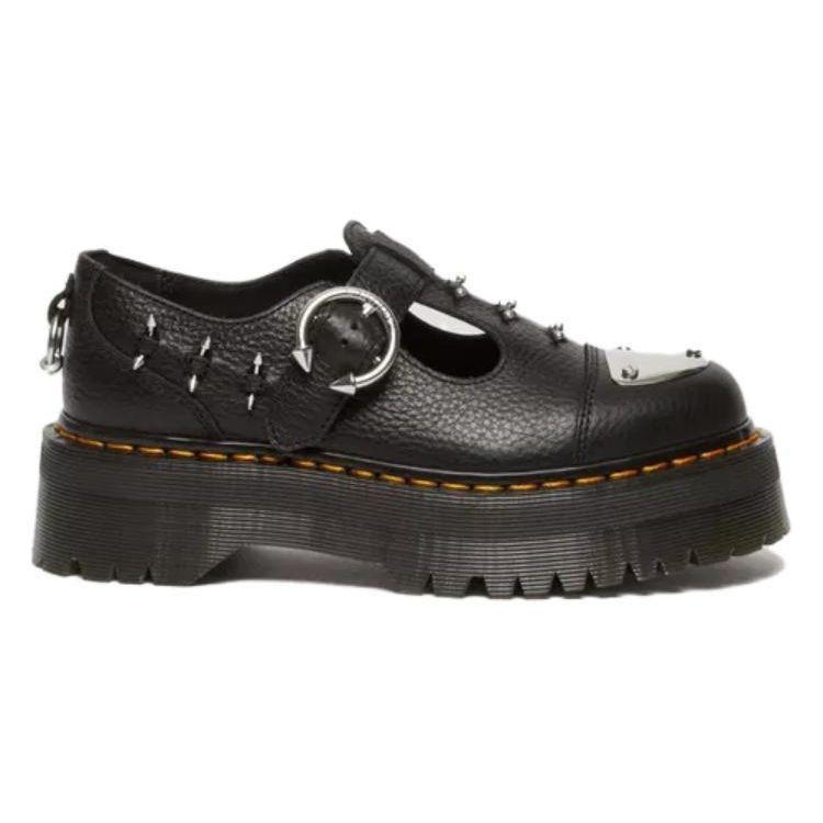 Dr. Martens Classic Round Toe Chunky Heel Casual Shoes Women Shoes Black 31441001