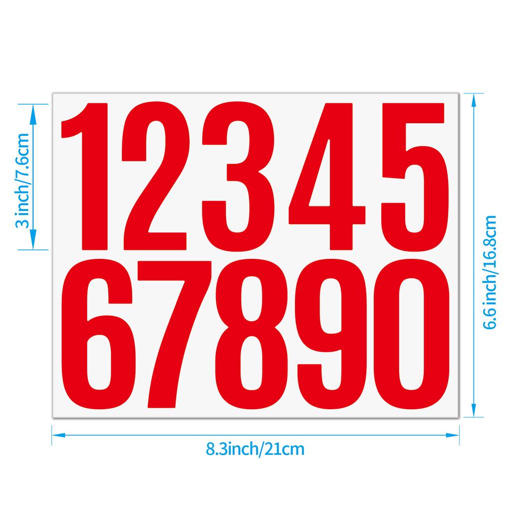3-inch 0-9 Number Sticker, Large Vinyl Mailbox Label For Goods Classification Self-adhesive Mold Waterproof Wall Sticker