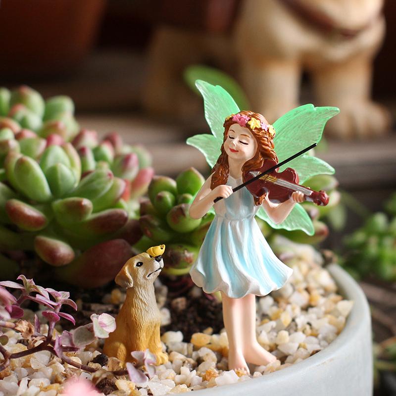 Garten Mini Fee Figur Miniatur Fee Skulptur Dekoration Winzige Gartenaccessoires Für Außenbereich Hof Rasen Blumentopf Dekor