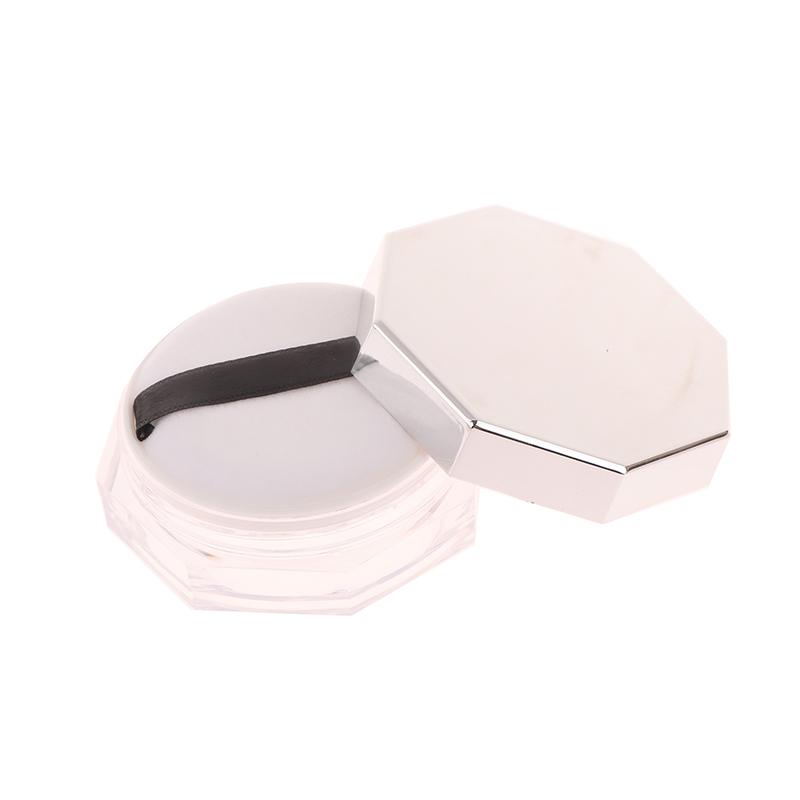 Octagonal Loose Powder Compact Container Empty Portable Plastic Diy Makeup Powder Case With Puff 10G Travel Size Jar Sifter