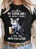 Funny Cat Printed Tshirt for Womens Spring and Summer Fashion Trend Top Neutral Short Sleeved Comfortable Tshirt