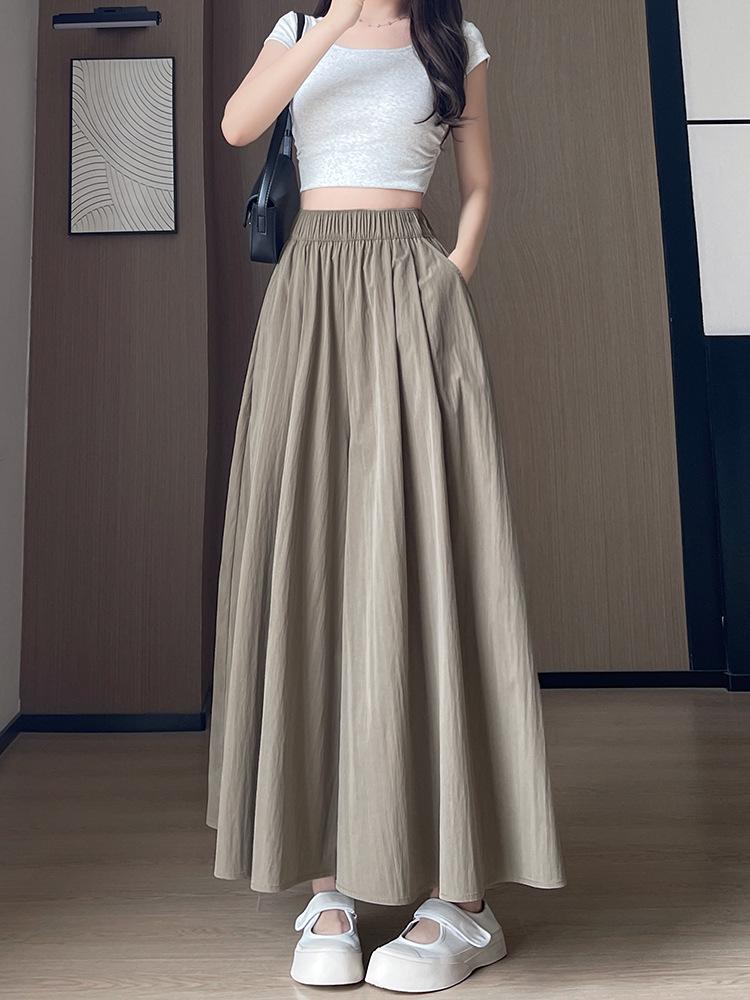 Women's Yellow Yamamoto Summer Skirt Pants 2025 - Small, Thin, Drapey, Loose, Casual, Ice Silk, Wide-Leg Trousers