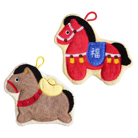 Prosop de Mână Drăguț cu Cal Prosop de Mână Absorbant cu Uscare Rapidă cu Buclă de Agățat Prosop cu Design de Cal Norocos pentru Baie Bucătărie Decor de Anul Nou