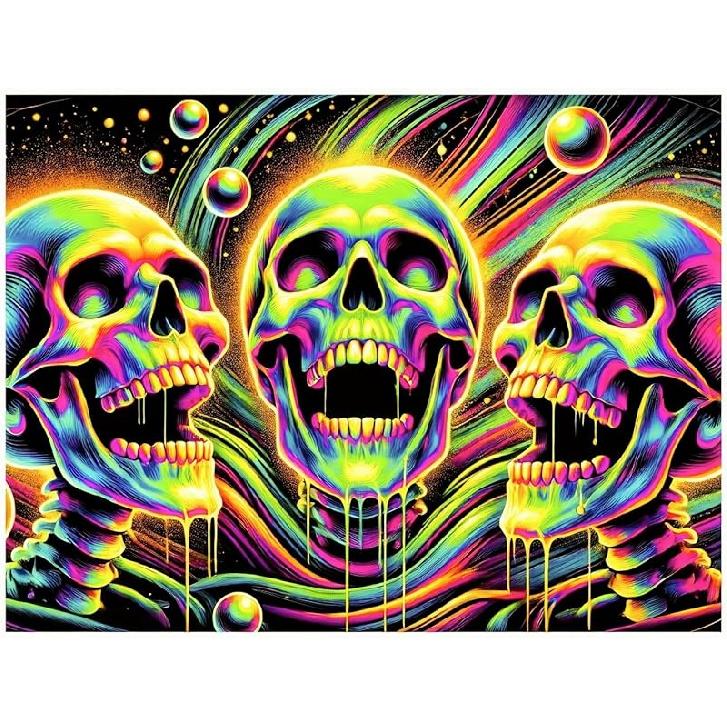 BlissYard Blacklight Tapestry Bedroom Cool Cute Girl Anime Wall Tapestry Aesthetic UV Reactive Purple Tapestries Glow In The Dark Art Wall Hanging