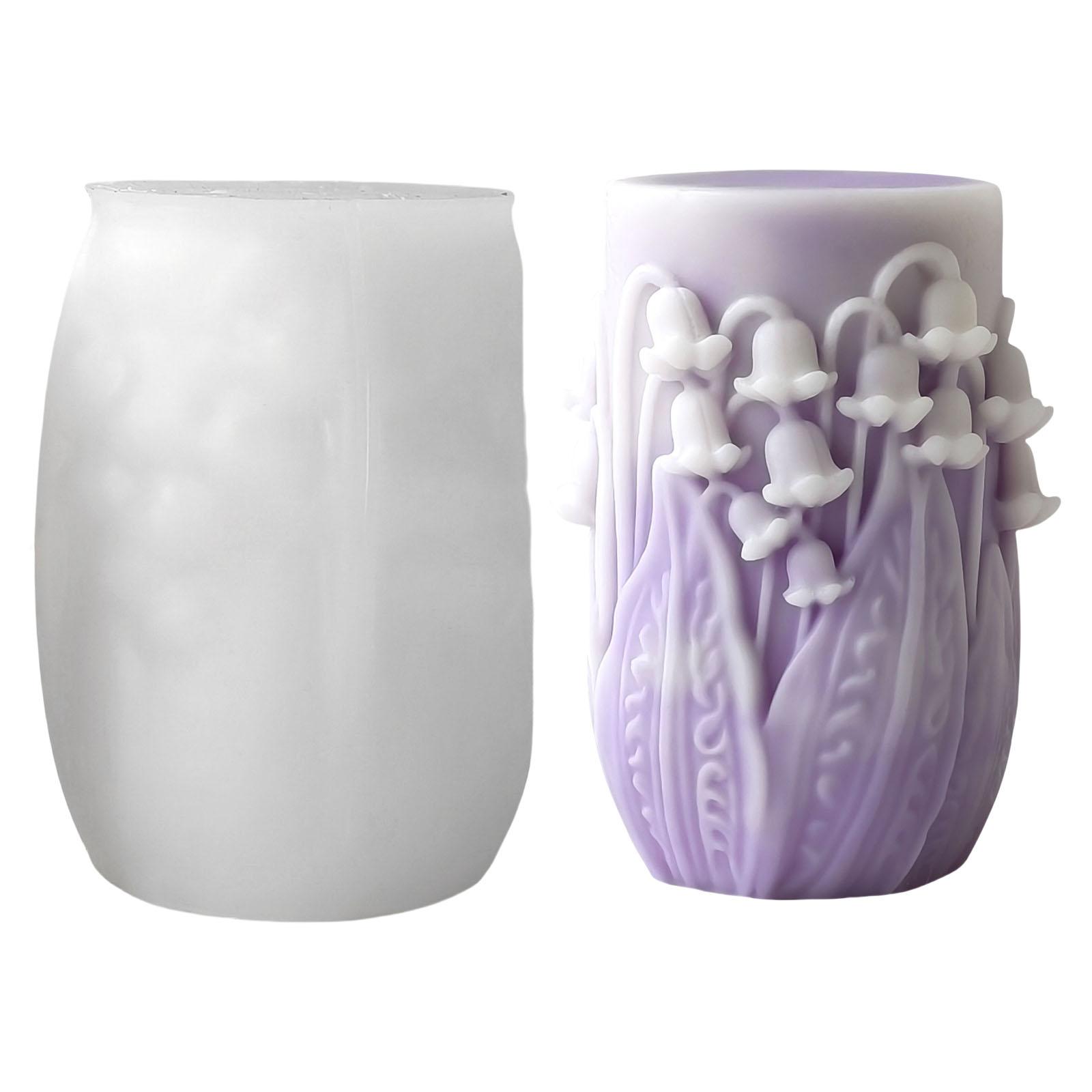 

Floral Cylindrical Silicone Molds Flowers Candle Molds Epoxy Resin Molds Craft Molds Castings Molds Plasters Molds