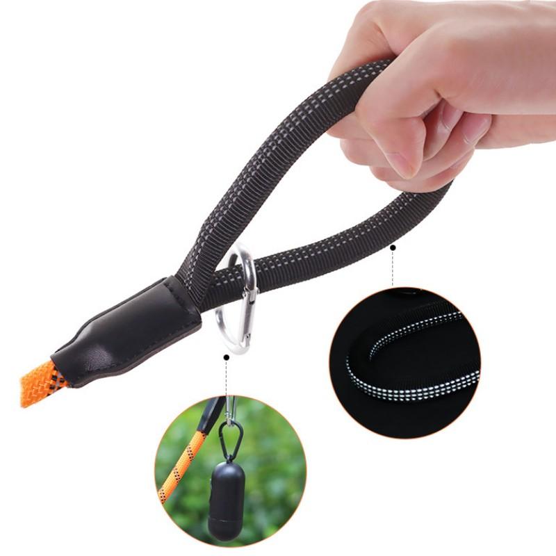 Dog Leash Short Dogs Leash Reflective Leashes for Large Dog Walking Nylon Pet Chain Comfortable Handle Dogs Leashes 62cm Rope