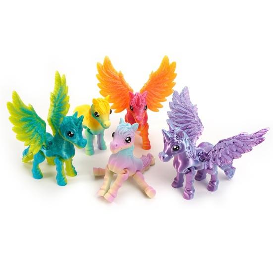 3D Printed Horse Ornament Articulated Horse Winged Unicorn Toy Flexible Animal Fidget Toy with Movable Joints for Home Office Stress Relief Desktop