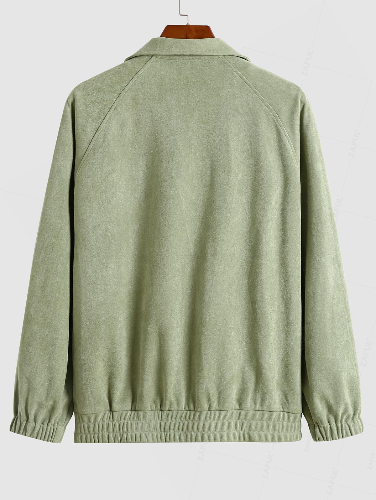 ZAFUL Мужская повседневная куртка из искусственной замши с вышитой надписью NEW YORK — фото 2