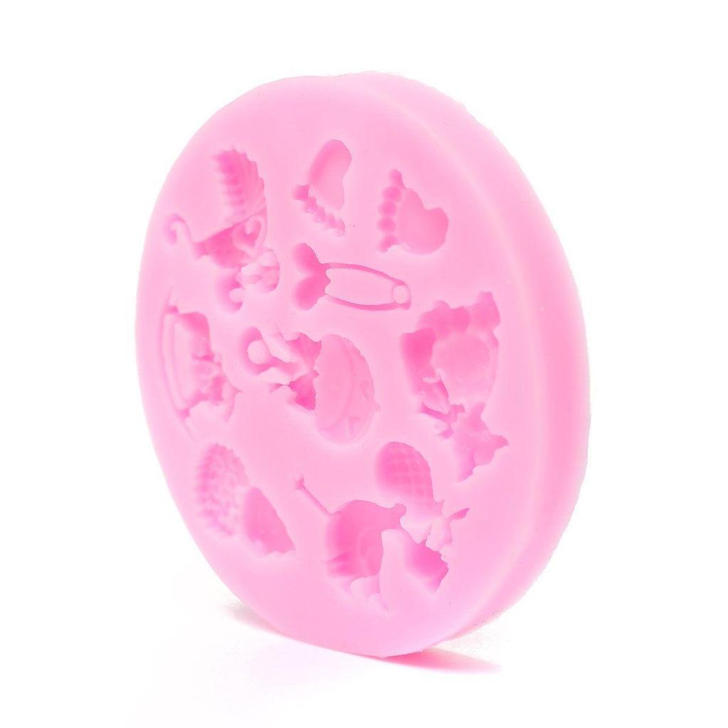 1Pc Cartoon Cute Cake Mould Baby Shower Party 3D Silicone Fondant Cookie Chocolate Mold for DIY Cake Decorating Tools