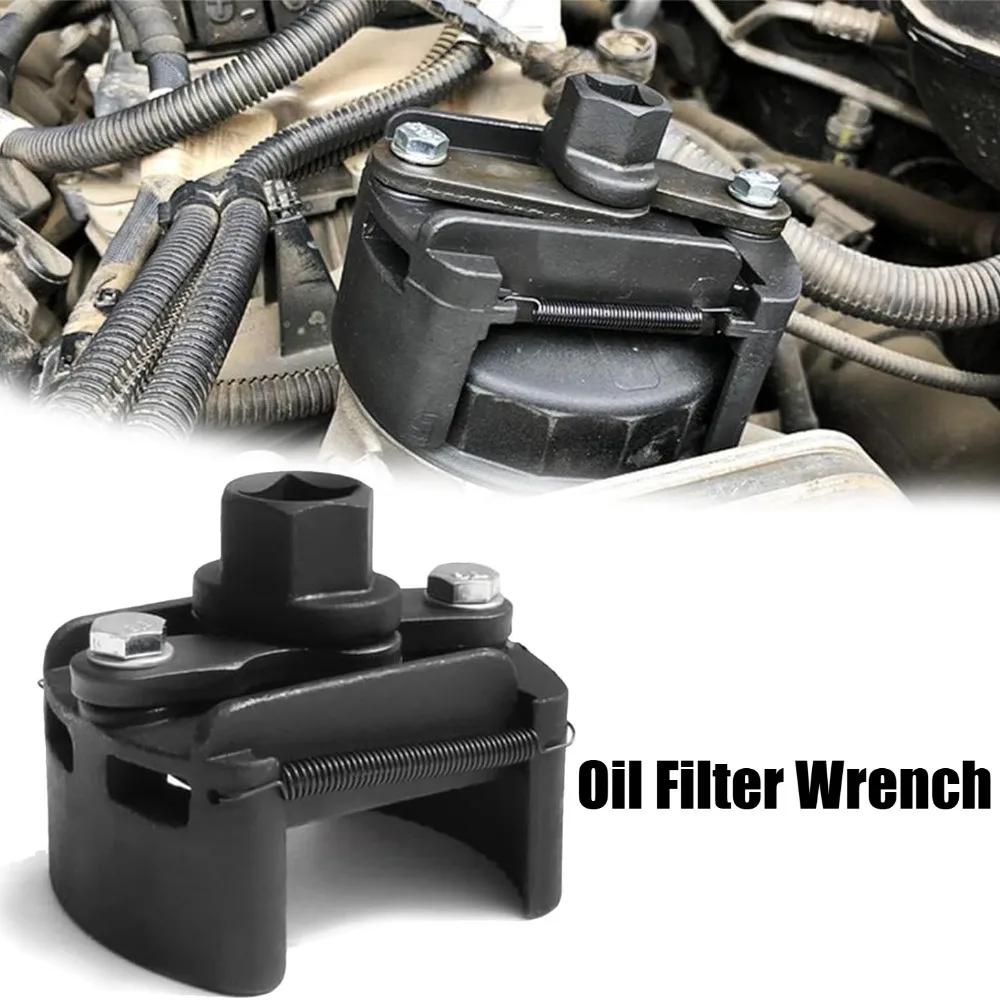 Car Oil Filter Wrench Fuel Filter Removal Cast Steel Spanner 60-80mm Universal Adjustable Removal Tool Automotive Accessories